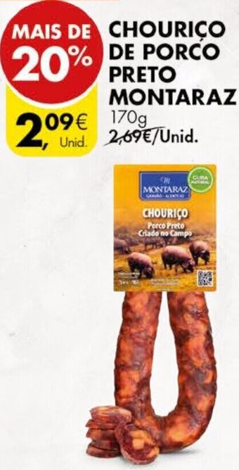 Pingo Doce Chouriço de Porco Preto Montaraz 170g promoção