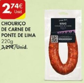 Pingo Doce Chouriço de Carne de Ponte de Lima 220g promoção