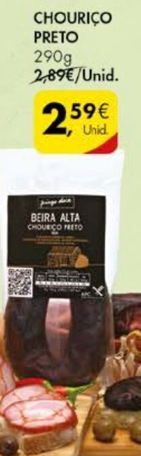 Pingo Doce Chouriço Preto 290g promoção