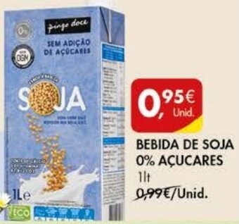 Pingo Doce Bebida de Soja 0% Açúcares 1lt promoção