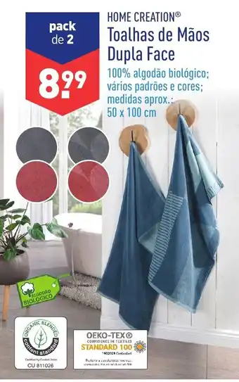ALDI Toalhas de Mãos Dupla Face promoção