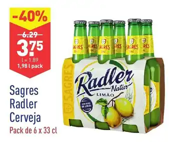 ALDI Sagres Radler Cerveja 1,98L promoção