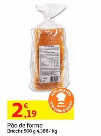 Auchan Pão de forma:brioche 500 gr promoção
