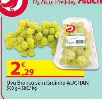 Auchan Uva branca sem grainha auchan:500 g promoção