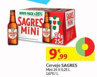 Auchan Cerveja sagres:branca 24x0.25l promoção