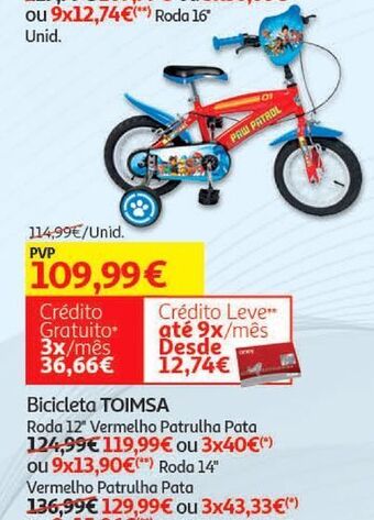 Auchan Bicicleta r12" toimsa promoção