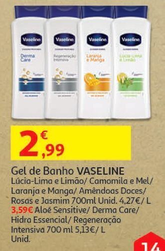 Auchan Gel de banho vaseline promoção