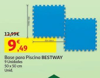 Auchan Base para piscinas bestway:9 unidades 50x50cm promoção