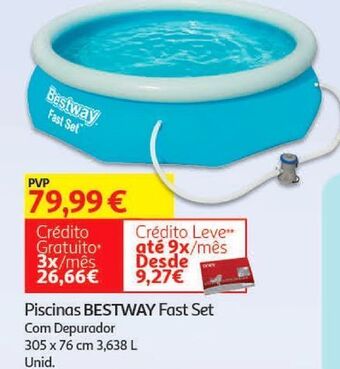 Piscinas fast set bestway:c/dep 305x76 3.638 lt