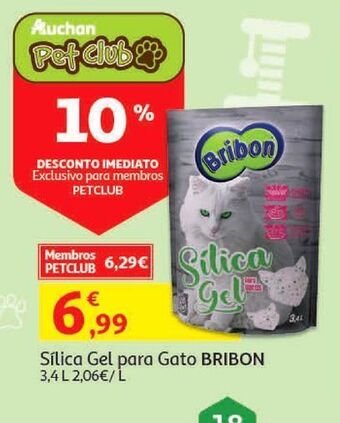Auchan Sílica gel para gatos bribon promoção