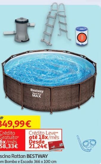 Auchan Piscina rattan bestway:c/bomb&escad 366x100cm promoção