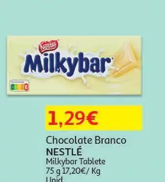Auchan Chocolate branco nestlé:milkybar tablete 75 g promoção