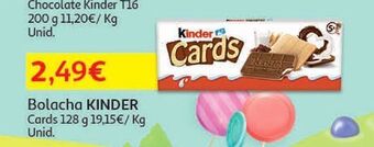 Auchan Bolacha kinder:cards 128 g promoção
