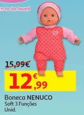 Auchan Boneca nenuco:soft 3 funções promoção