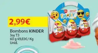 Auchan Bombons kinder:joy t3 60 g promoção
