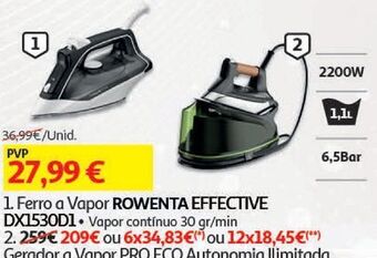Auchan Ferro a vapor rowenta promoção