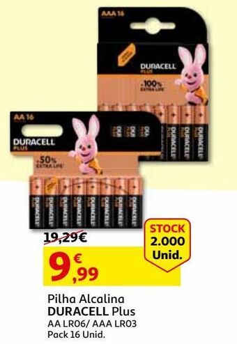 Auchan Pilha alcalina duracell promoção