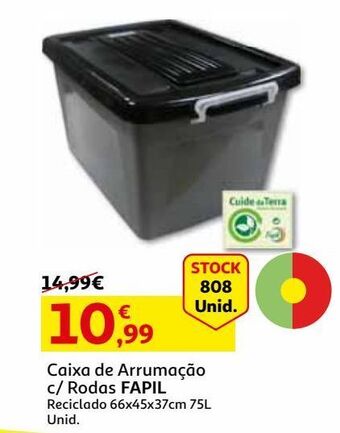 Auchan Caixa arrumação c/rodas fapil promoção
