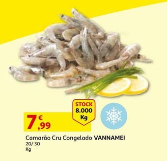 Auchan Camarão cru congelado 20/30 vannamei kg promoção