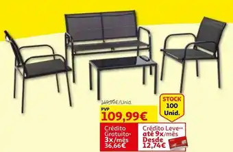 Auchan Conjunto de jardim garden star aço/textilene preto 4 peças promoção