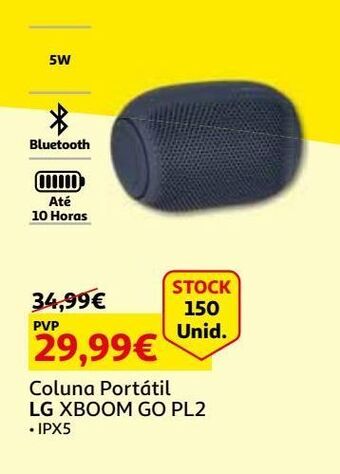 Auchan Coluna portátil lg xboom go pl2 promoção