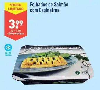 ALDI Folhados de Salmão com Espinafres 420g promoção