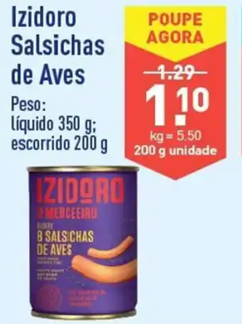 ALDI Izidoro Salsichas de Aves 200g promoção