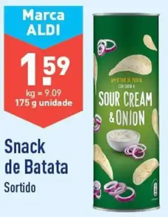 ALDI Snack de Batata Sour Cream & Onion 175g promoção