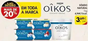 Pingo Doce Danone Oîkos Iogurte Grego Sólido Natural 1kg promoção