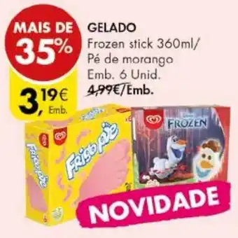 Pingo Doce Gelado Frozen Stick 360ml / Pé de Morango 6 unid. promoção