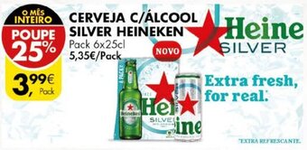 Pingo Doce Cerveja c/Álcool Heineken Silver 6 x 25cl promoção