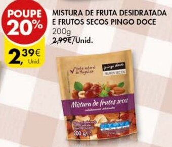 Pingo Doce Mistura de Fruta Desidratada e Frutos Secos Pingo Doce 200g promoção