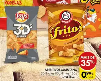 Pingo Doce Aperitivos matutano 3D Bugles 85g / Fritos 130g promoção