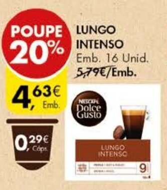 Pingo Doce Nescafé Dolce Gusto Lungo Intenso 16 unid. promoção