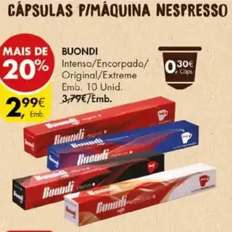 Pingo Doce Buondi Cápsulas p/Máquina Nespresso 10 unid. promoção