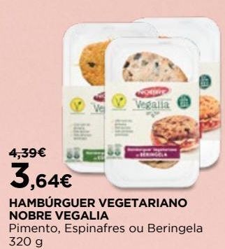 El Corte Inglés Hamburguer vegetal nobre promoção