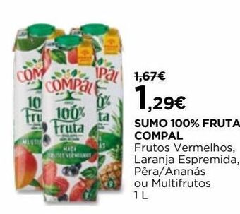 El Corte Inglés Suco de frutas compal promoção