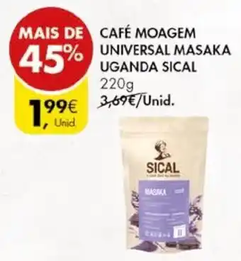 Pingo Doce Café Moagem Universal Masaka Uganda Sical 220g promoção