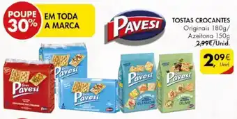 Pingo Doce Pavesi Tostas Crocantes Originais 180g /Azeitona 150g promoção