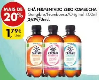 Pingo Doce Chá Fermentado Zero Kombucha 400ml promoção