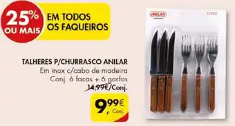 Pingo Doce Talheres p/Churrasco Anilar 6 facas +6 garfos promoção
