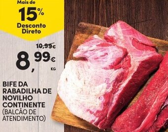 Continente Bife da Rabadilha de Novilho Continente promoção