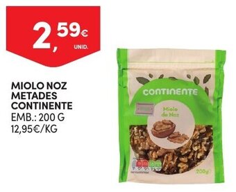 Continente Miolo Noz Metades Continente 200g promoção