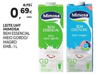 Continente Leite UHT Mimosa 1L promoção