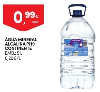 Continente Água Mineral Alcalina Ph9 Continente 5L promoção