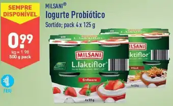 ALDI Milsani Iogurte Probiótico 4 x 125g promoção