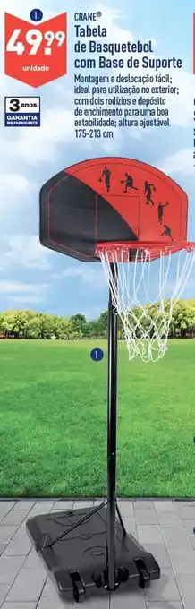 ALDI Crane Tabela de Basquetebol com Base de Suporte 175-213cm promoção