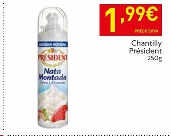 Recheio Chantilly président promoção
