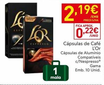 Recheio Cápsulas de café l'or promoção