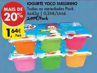 Pingo Doce Iogurte Yoco Suissinho 6 x 42g promoção